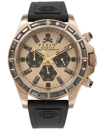 Philipp Plein Nobile Racing 43mm Ip Beige Stainless Steel & Silicone Chrono Watch - Natural
