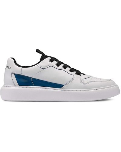 Karl Lagerfeld Two Tone Leather Trainers - Blue