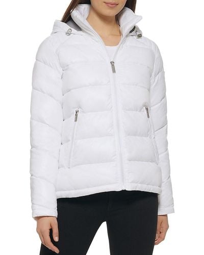 Guess Hooded Puffer Jacket - White