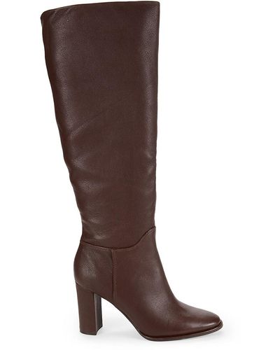 Kenneth Cole Lowell Leather Knee High Boots - Brown