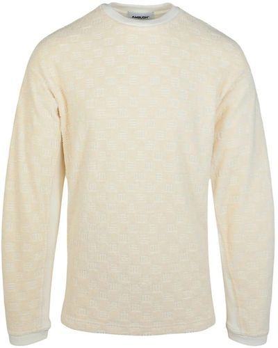 Ambush Loose Fit Monogram Sweatshirt - White