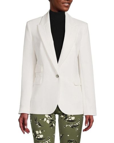 Karl Lagerfeld Solid Single Brasted Blazer - White