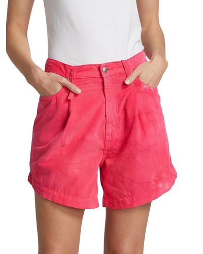 R13 Damon High-rise Pleated Shorts - Pink