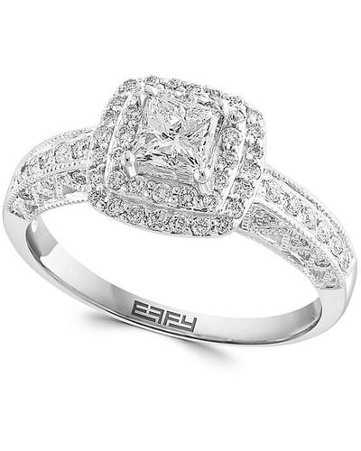 Effy 14k White Gold & 0.88 Tcw Mined Diamond Ring