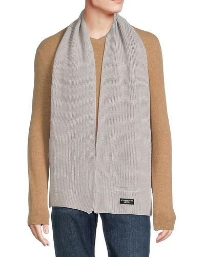 Prada Knit Wool Scarf - Grey