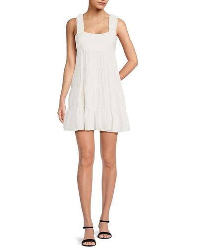 Amanda Uprichard Nicolia Tiered Mini Dress - White