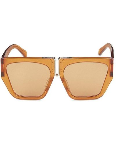 Karen Walker Double Trouble 57mm Square Sunglasses - Natural