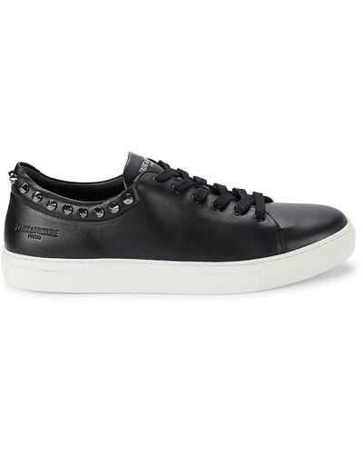 Zadig & Voltaire Fred Studded Leather Trainers - Black