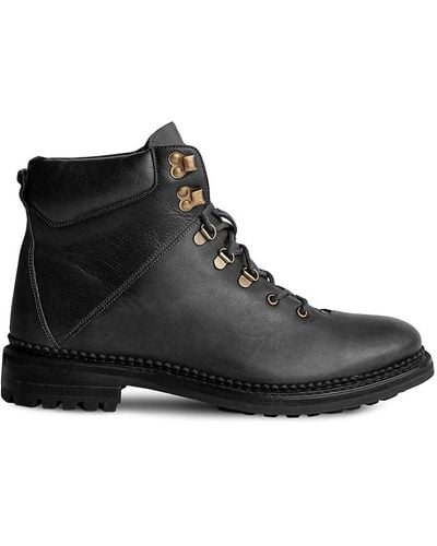Anthony Veer Rockefeller Leather Hiking Ankle Boots - Black