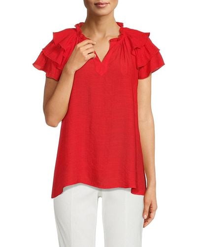 Nanette Lepore Ruffle Top - Red