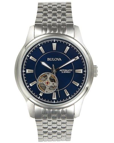 Bulova 40mm Stainless Steel Bracelet Watch - Blue