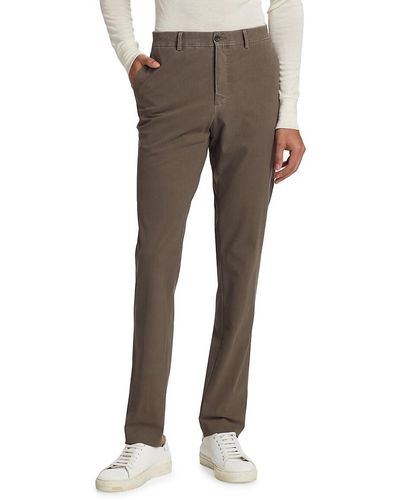Saks Fifth Avenue Active Traveler Woven Slim Fit Pants - Gray