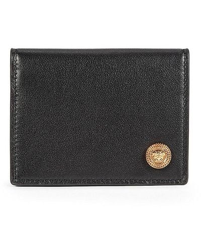 Versace Medusa Leather Card Holder - Black