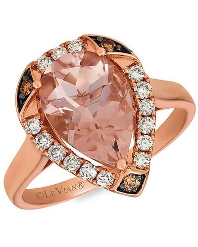 Le Vian 14k Strawberry Gold®, Peach Morganitetm, Nude Diamondstm & Chocolate Diamonds® Ring - Pink