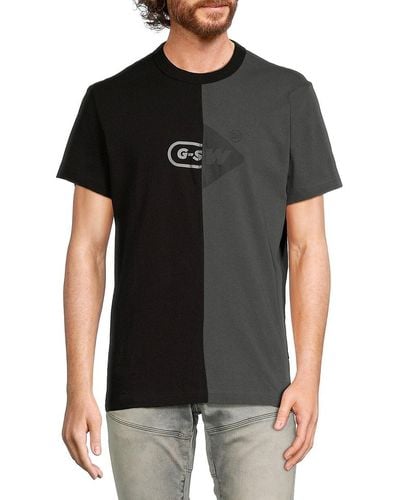 G-Star RAW 'Crewneck Spliced T Shirt - Black