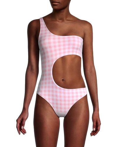 Frankie's Bikinis Cash Poly One-shoulder One-piece Swimsuit - Pink