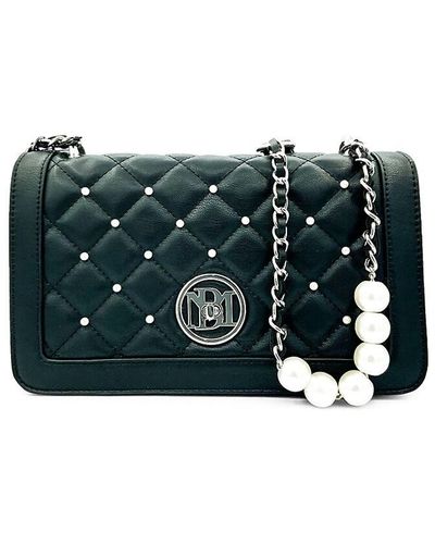 Badgley Mischka Quilted Faux Leather & Faux Pearl Crossbody Bag - Green