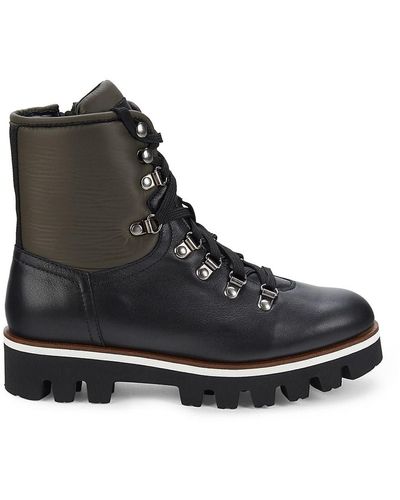 Aquatalia Morena Colorblock Combat Boots - Black