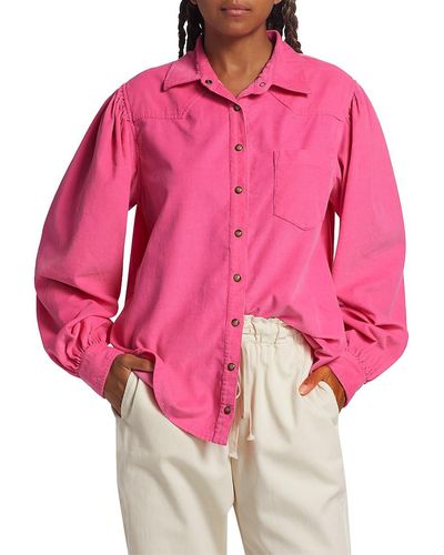 Xirena Wylan Cotton Corduroy Western Style Shirt - Pink