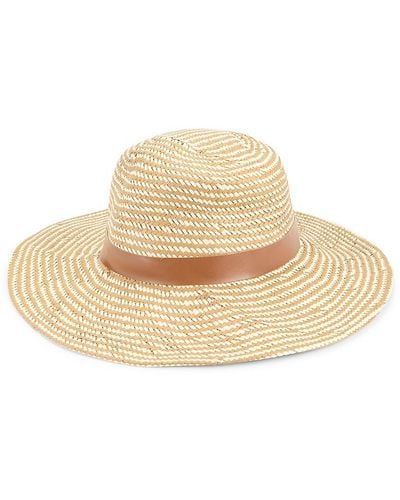 Cole Haan Two Tone Chevron Pattern Sun Hat - Natural