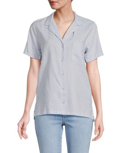 WeWoreWhat Boxy Linen Shirt - Grey