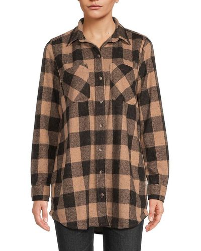 Beach Lunch Lounge Tyler Plaid Button Down Shirt - Brown