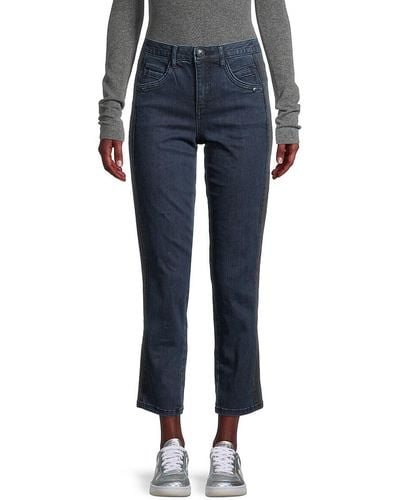Democracy Ab Solution® Side Panel Straight Crop Jeans - Blue