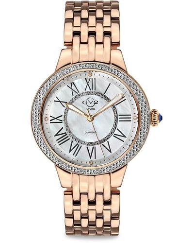 Gv2 Astor Ii Goldtone Stainless Steel, Mother-of-pearl & Diamond Bracelet Watch - Multicolor