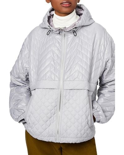 Bernardo Quilted Hooded Jacket - Grey