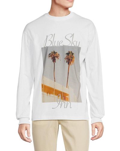 BLUE SKY INN Sky Inn 'Palm Tree Graphic Long Sleeve Tee - White