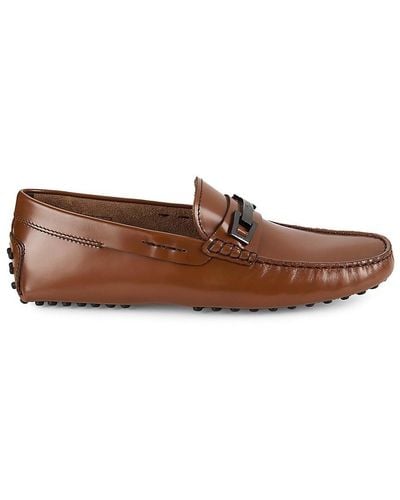 Tod's Leather Bit Driving Loafers - Brown