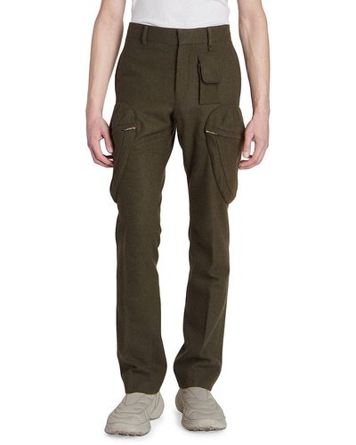 Givenchy Slim Fit Wool Blend Cargo Pants - Green