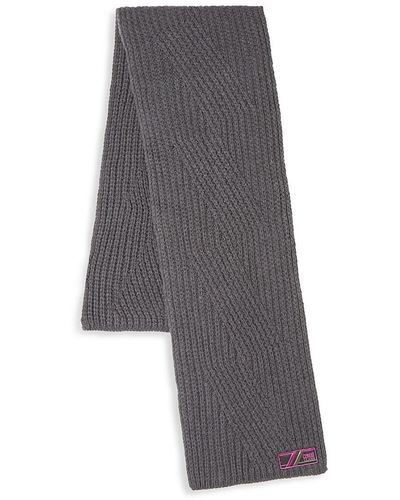 Roberto Cavalli Wool Knit Scarf - Gray