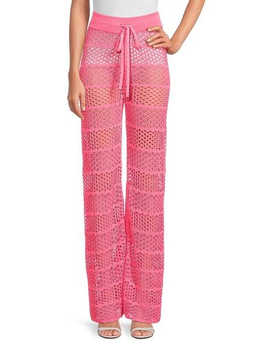 Sonia Rykiel Drawstring Crochet Pants - Pink