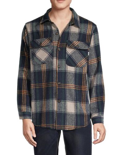 Ron Tomson Woodsman Relaxed-fit Plaid Shacket - Gray