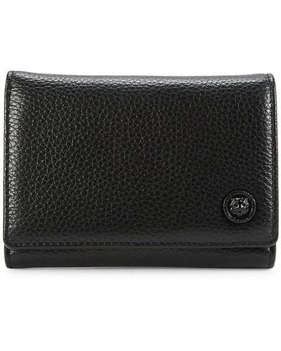 Just Cavalli Leather Trifold Wallet - Black