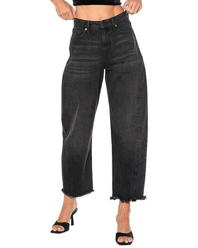 Juicy Couture Rodeo Cropped Wide Leg Jeans - Black
