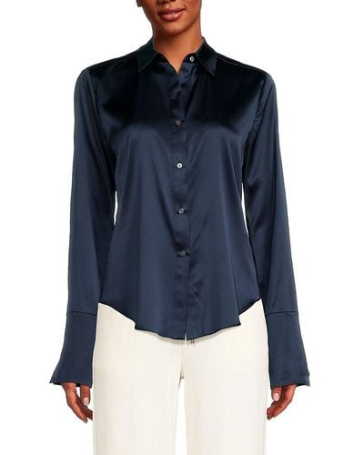Twp Bessette Silk Blend Shirt - Blue