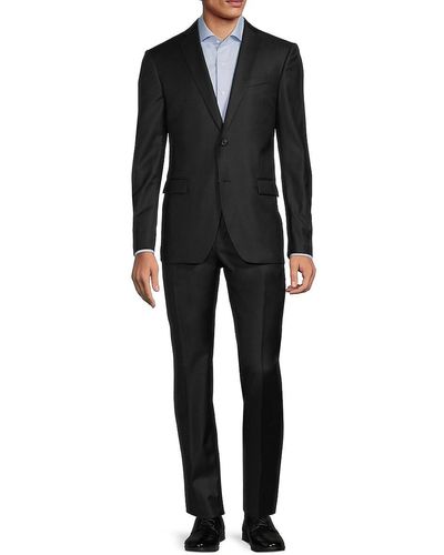 John Varvatos Standard Fit Wool Suit - Black