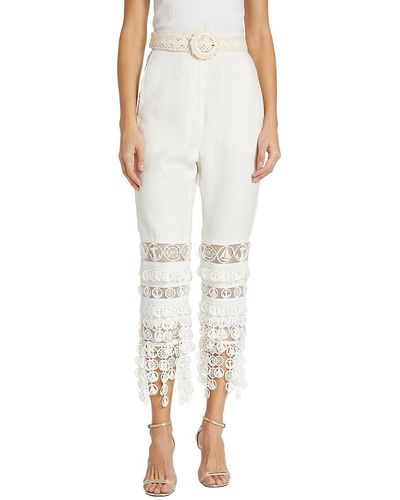 Zimmermann High Tide Linen Cropped Trousers - White