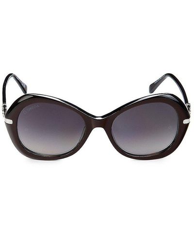 Omega 55mm Round Sunglasses - Black