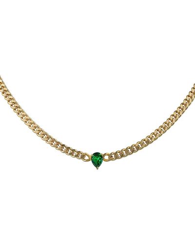 CZ by Kenneth Jay Lane Look Of Real 14k Goldplated & Cubic Zirconia Necklace - Metallic