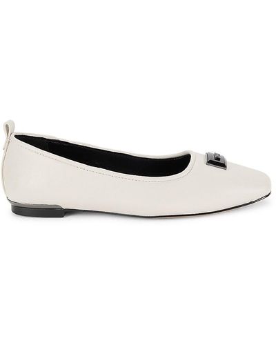 DKNY Lory Leather Ballet Flats - White
