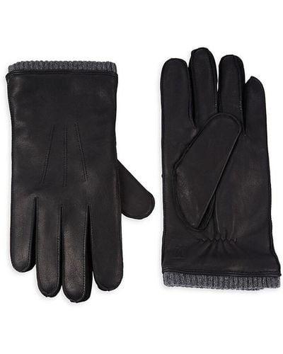 Bruno Magli Tech Leather Gloves - Black