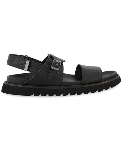 Karl Lagerfeld Open Toe Leather Sandals - Black
