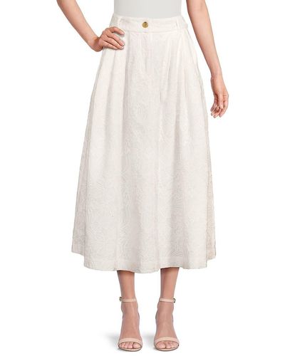 Mara Hoffman Tulay Floral Embroidery Midi Skirt - White