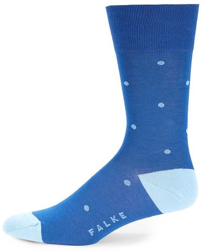 FALKE Dot Contrast Crew Socks - Blue