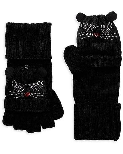 Karl Lagerfeld Embellished Mittens - Red