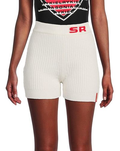 Sonia Rykiel Logo Wool Bike Shorts - White