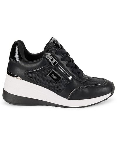DKNY Kai Wedge Heel Sneakers - Black